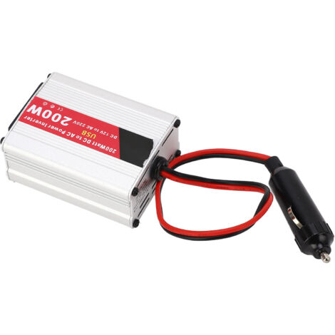 Convertisseur de Puissance 200W 12V à 220V pour Voiture avec Ports USB et Prise Secteur, Charge Rapide