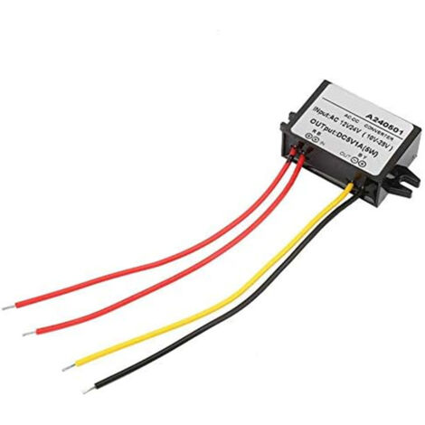 Convertisseur de puissance AC12V/24V vers DC5V en plastique moyen (1A) régulateur abaisseur de tension