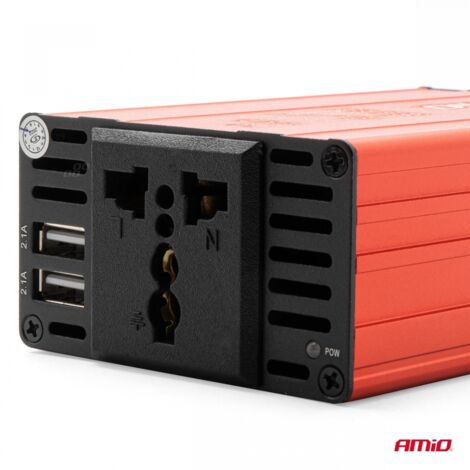 Convertisseur de tension 12V/220V 300W/600W 2xUSB PI03 AMIO-02470