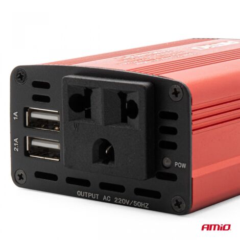 Convertisseur de tension 12V/230V 150W/300W 2xUSB PI01 AMIO-02468