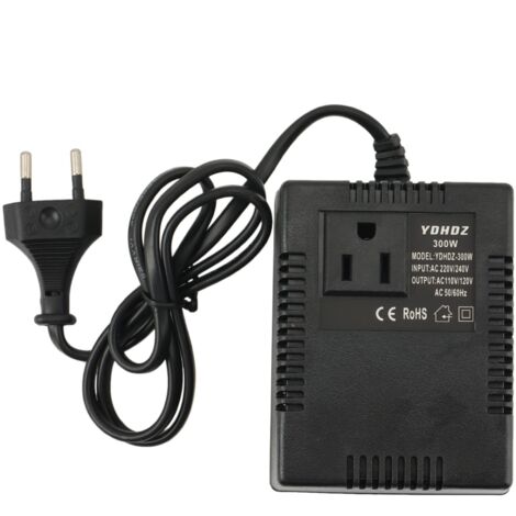 Convertisseur de Tension 300W Transformateur 220V à 110V Transformateur Abaisseur Convertisseur de Tension Adaptateur de Voyage Prise EuropéEnne