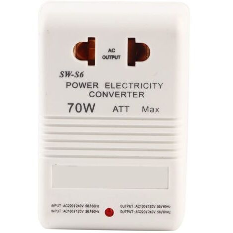 Convertisseur de tension 70W 110V/120V à 220V/240V – Adaptateur à double canal – Prise standard CN – Usage pour appareils jusqu'à 30W