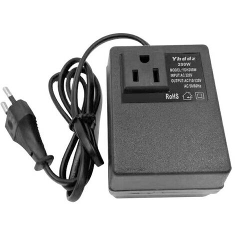 Convertisseur de Tension Adaptateur Alimentation 200W, 220V à 110V, Adaptateur de Voyage, Prise EU