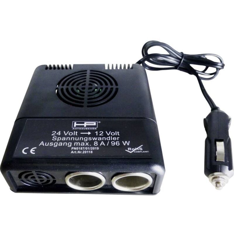 Hp Autozubehör - 20118 24V 12V Convertisseur de tension 96 w 1 pc(s) (l x l x h) 11.5 mm x 11 cm x 4.5 cm Tension de sort