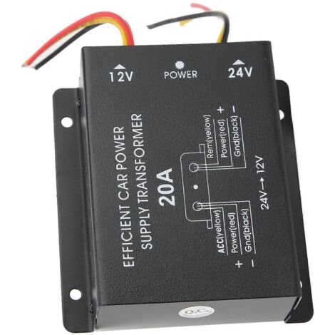 Convertisseur électrique 20A 24V vers 12V CC adaptateur transformateur d'alimentation pour talkie-walkie voiture