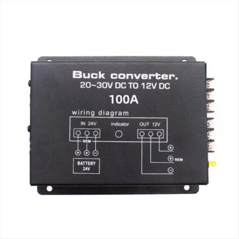 Convertisseur Électrique de Puissance Voiture 100A DC 24V à 12V avec Contrôle Température pour le Bus Camion Club Voiturette Golf