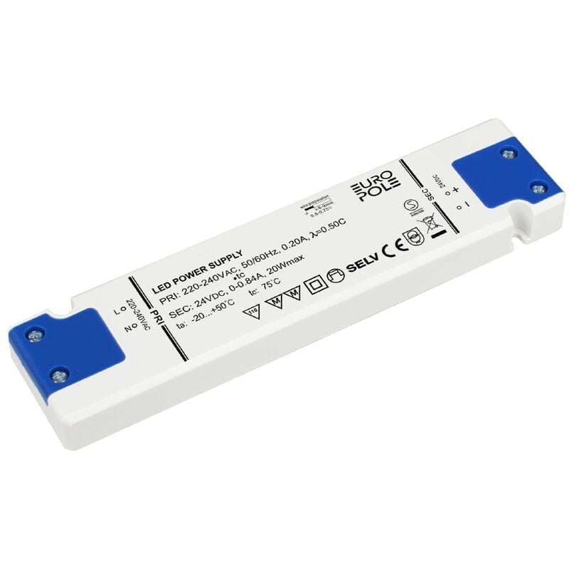 Europole - convertisseur électronique - slim - 20w - 24vdc - ip20 430420