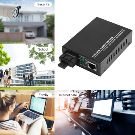 Convertisseur Fibre Optique Monomode SC Gigabit 100-250V pour Réseaux Professionnels (UE)