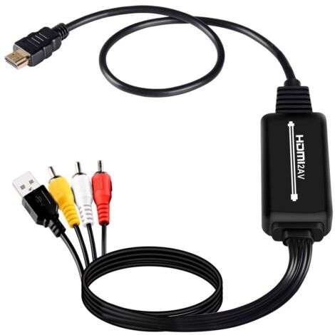 Convertisseur HDMI vers AV, Adaptateur HDMI pour TV, Câble de connexion pour projecteur, ordinateur, PS4 vers écran