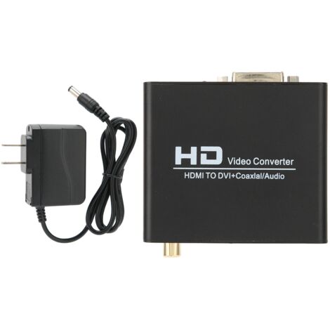 Convertisseur HDMI vers DVI avec Sortie Audio Stéréo pour PS3 - Alimentation 100‑240V US