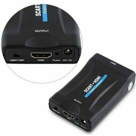Convertisseur HDMI vers péritel adaptateur HDMI peritel Convertisseur vidéo péritel vers HDMI 1080P/720P Noir