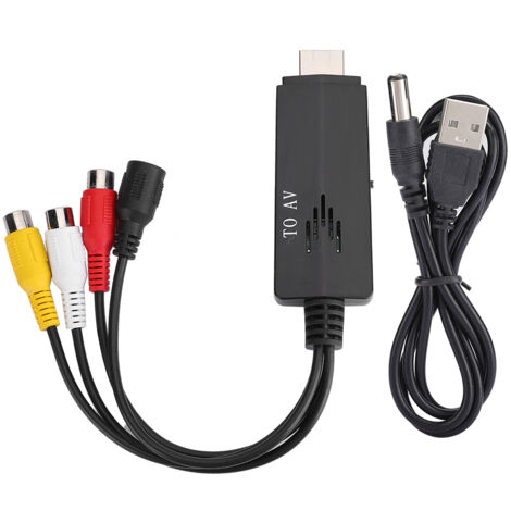 Convertisseur HDMI vers RCA AV 1080P HD pour TV, VCR, DVD - Câble Adaptateur Mâle/Femelle