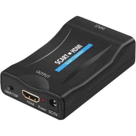 COAVAS Convertisseur Peritel vers HDMI, Adaptateur SCART vers HDMI convertisseur Audio Vidéo Rater Support HDMI 720/1080P Sortie pour TV STB VCR VHS Xbox PS1 PS2 PS3 WII DVD Player