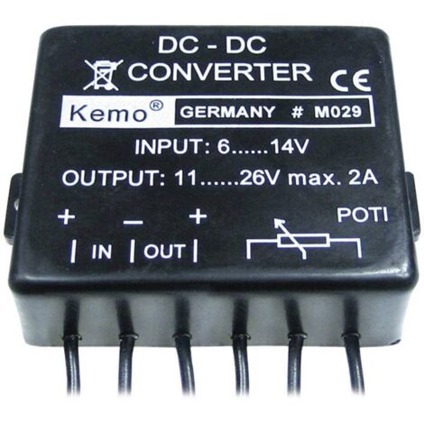 Convertisseur tension continue (kit monté) Kemo M029 Tension dentrée (plage): 6 - 14 V/DC Tension de sortie (gamme): 11