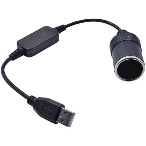Convertisseur USB A mâle vers prise allume-cigare 12 V pour voiture