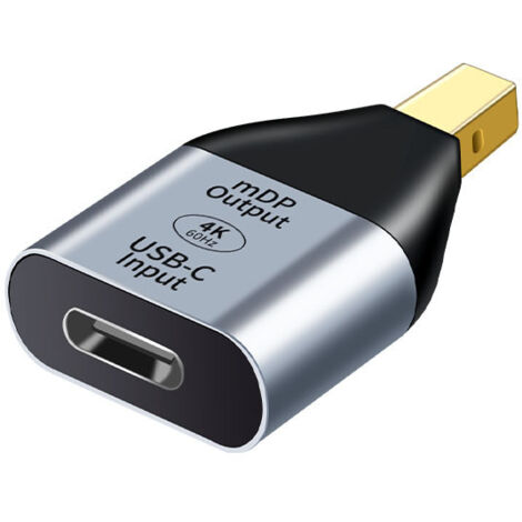 Convertisseur USB C vers Mini Displayport USB 3.1 Type C femelle vers Mini Displayport Évier HDTV Adaptateur 4K 60Hz 1080P pour tablette, téléphone et ordinateur portable