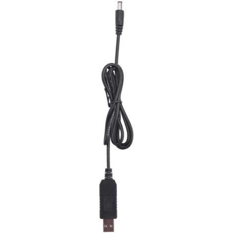 Convertisseur USB DC 5V vers 12V Connecteur Mâle 2.1mm x 5.5mm Câble Jack 1 Mètre