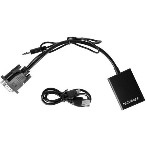 Convertisseur VGA vers HDMI - Xuyan - Câble adaptateur numérique HD 1080P - Vidéo Audio Ligne Signal analogique