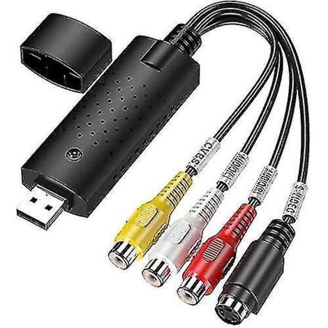 Convertisseur VHS vers numérique, carte d'acquisition vidéo, adaptateur de conversion, lecteur USB VHS vers numérique compatible NTSC, PAL et SECAM, adaptateur vidéo USB 2.0 avec audio et vidéo.