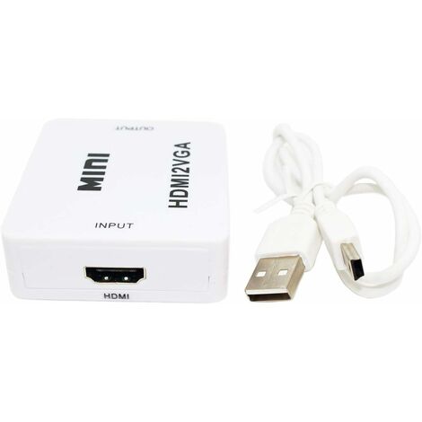 Convertisseur vidéo 1080P Adaptateur HDMI femelle vers VGA femelle 15 broches - Convertisseur signal vidéo