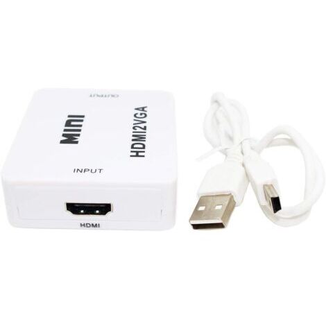 Convertisseur vidéo 1080P Adaptateur HDMI femelle vers VGA femelle 15 broches - Convertisseur signal vidéo