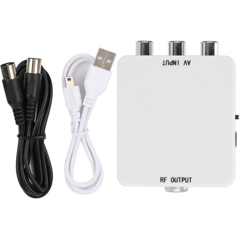 Convertisseur Vidéo AV vers RF Mini sans Pilote, Boîtier Adaptateur Signal TV 67.25MHz 61.25MHz