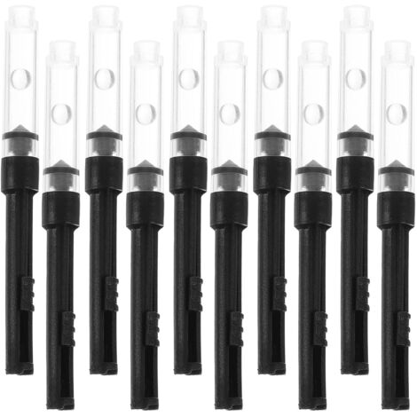 Convertisseurs d’Encre pour Stylo-plume Noirs 6.5 x 0.5 x 0.5 cm, Lot de 10 Recharges à Ressort