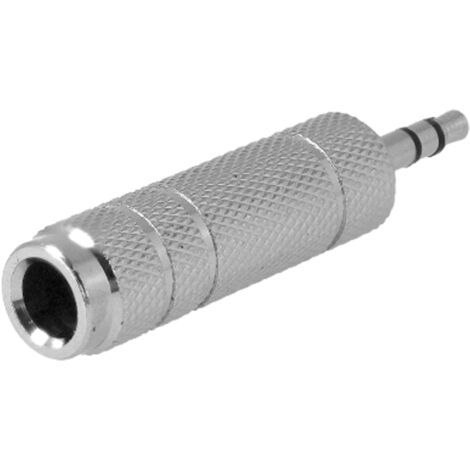 Convertitore Adattatore Audio Stereo da 3,5mm Maschio a 6,35mm Femmina Colore Argento