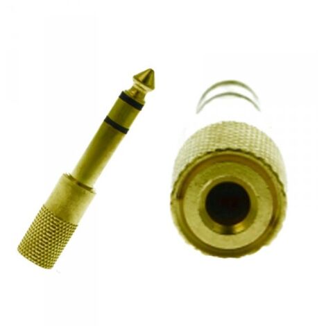 Convertitore Adattatore Audio Stereo da 6,35mm Maschio a 3,5mm Femmina Colore Oro