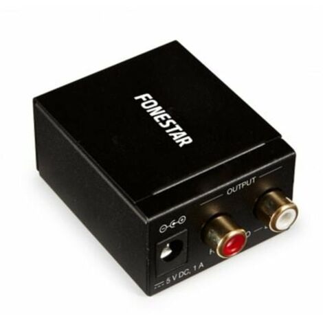 Convertitore audio fonestar fo - 37da - audio digitale ad analogico - ingresso ottico spdif - coassiale spdif - uscita audio stereo - 2x rca