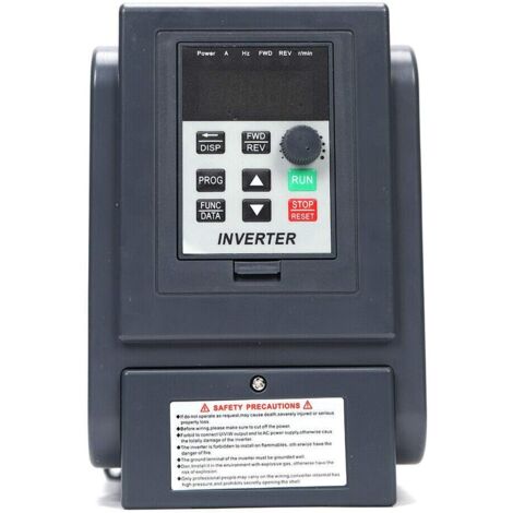 Convertitore di frequenza VFD, 0,75 kW, monofase, regolatore di velocità variabile e capacità di invertimento, regolabile per la regolazione del numero di giri del motore.