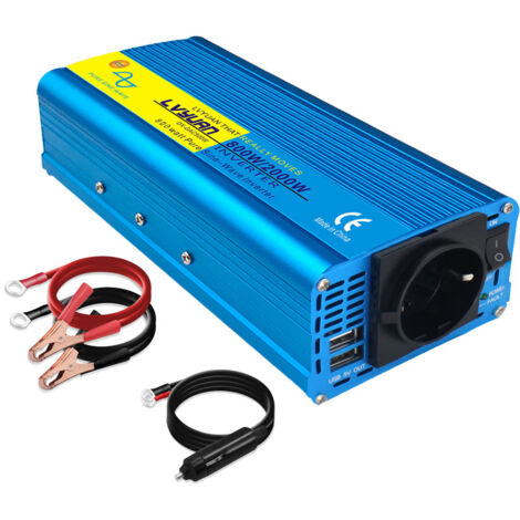 Convertitore di potenza a onda sinusoidale pura 800 da 12 V a 110 V CA con adattatore per auto USB da 3,1 A e presa accendisigari per uso automobilistico all'aperto