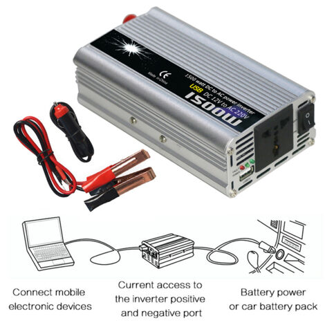 Convertitore di potenza per veicoli aqxreight, convertitore di potenza universale sinusoidale modificato da 550-600 W CC 12 V a 220 V CA, basta adottare l'alluminio nel punto di