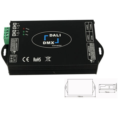 Convertitore Segnale Trasforma Da DMX a DALI e Da DALI a DMX 12V 24V 36V 48V