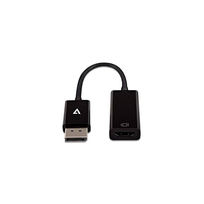 Image of Adattatore da DisplayPort a hdmi nero sottile - Adattatori per cavi video (DisplayPort, dvi-d, femmina, maschio, 3840 x 2160 pixel, 2,25 Gbit/s) - V7