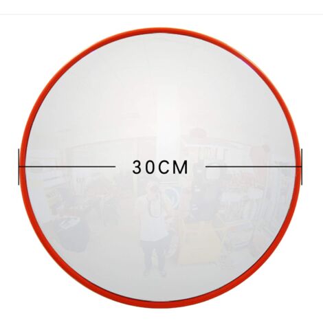 Convex Unbreakable Traffic Mirror For Driveway 130 Degree Wide Angle Blind Spot Mirror Security Mirror For Road Safety/Garage/Parking/Shop Security/Home Driveway/Alley/Car Park/Hospital/School 30CM