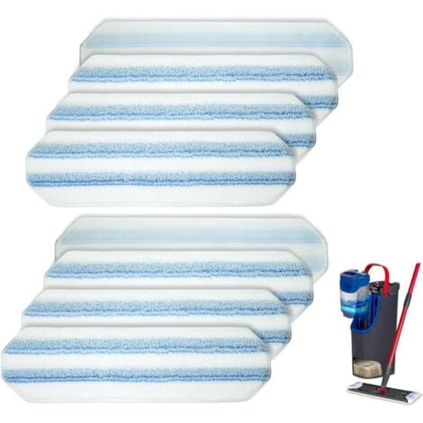 AUTRES Convient au système de balai plat Vileda H2prO/ O-Cedar H2prO, paquet de 8 tampons de rechange, lavables en machine/réutilisables, efficaces sur le bois dur, le carrelage, le vinyle, le marbre, le bam