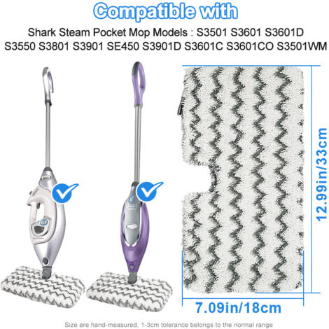 Convient aux chiffons de nettoyage à vapeur de marque Shark S3500 S3501 S3601 S3550 S3801 S3901 (paquet de 2)