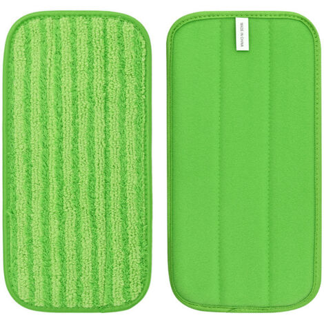Convient aux lingettes de balai Swiffer WetJet, paquet de 2, avec joint adhésif, utilisation humide et sèche, tête de balai plate, verte.