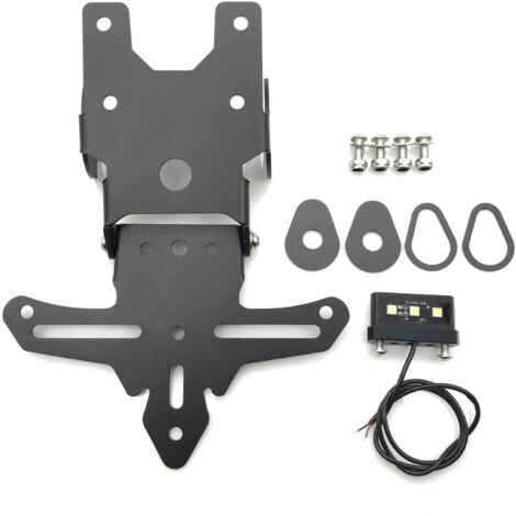 Convient aux pièces de modification de la moto YAMAHA XSR155 : cadre de plaque d'immatriculation avec éclairage, cadre de plaque d'immatriculation court pliable, porte-bagages arrière court.