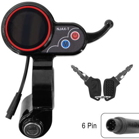 Convient aux scooters électriques Kugoo M4 et autres, manomètre à aiguille NJAX-T6 avec interrupteur à clé et accélérateur.