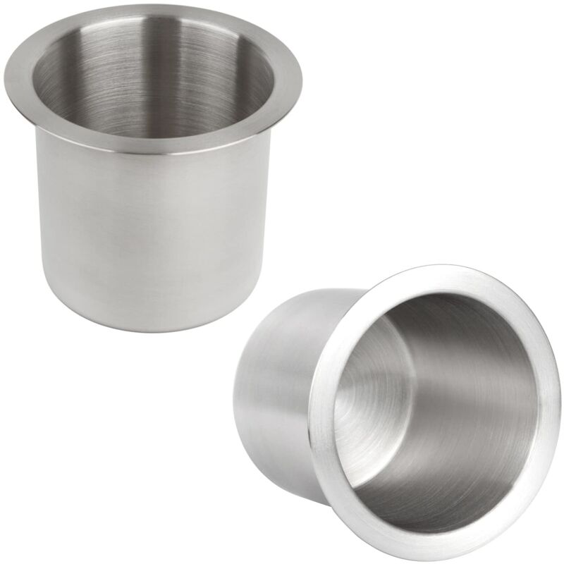 Convient pour 2 porte-gobelets encastrés en acier inoxydable, porte-gobelet argenté pour table de poker, porte-gobelet encastré pour banc de cinéma,