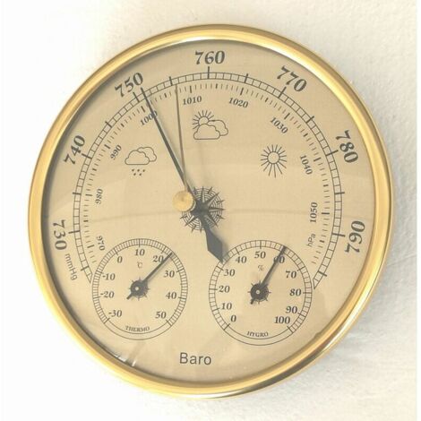 Convient pour baromètre, station météo avec baromètre et hygromètre, thermomètre, station météo murale analogique 3 en 1, pour une utilisation intérieure et extérieure