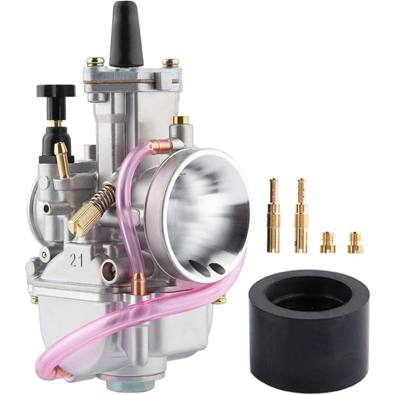 Convient pour carburateur 21 mm Performance Carb pour moteur 50cc à 100cc 2T 4T Moto Dirt Bike Mini Bike ATV Scooter Cyclomoteur avec jets de