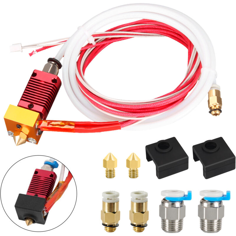 Convient pour imprimante 3D CR10 tête d'impression silicone Manche, bloc d'aluminium chauffé Extrusion tête buse