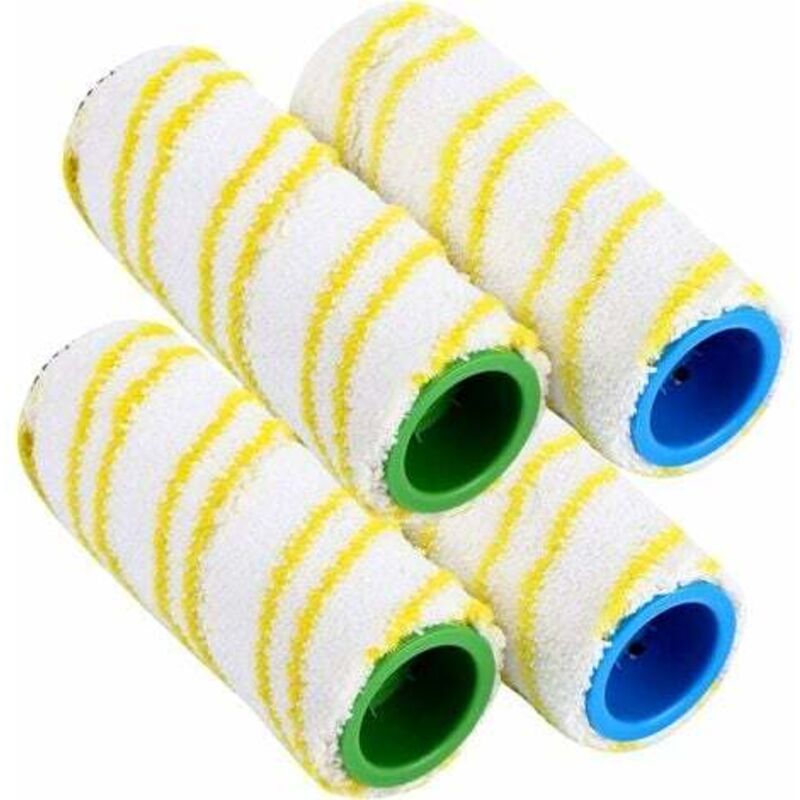Tigrezy - Convient pour Karcher FC7 FC5 FC3D FC3, rouleaux de remplacement (4 pièces jaunes)