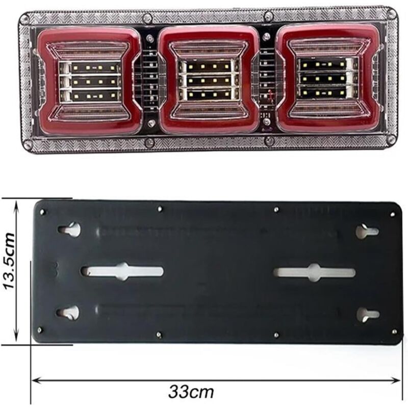 Convient pour l'assemblage de feux arrière de camion à eau de direction à LED 24 V, feu arrière de camion Wrangler, feu arrière à LED, feu