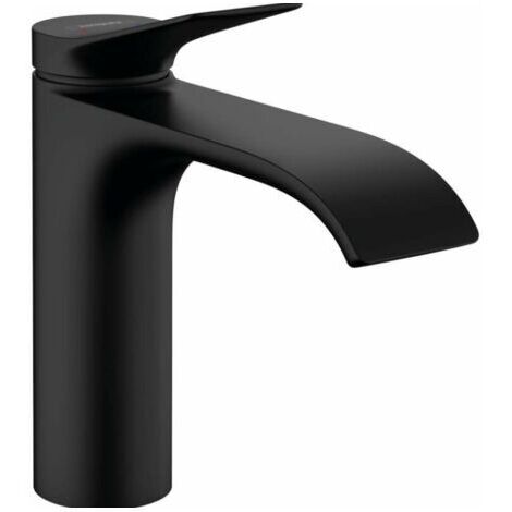 Convient pour mitigeur de lavabo Vivenis 110 avec dispositif d'évacuation des eaux usées 2 positions, noir, 75020670