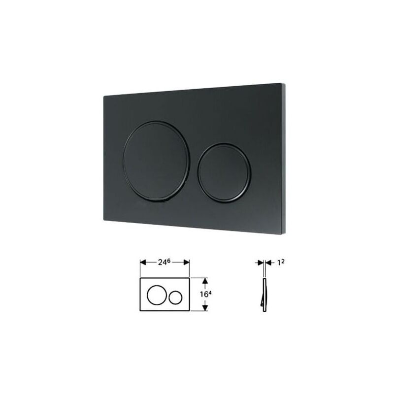 Convient pour panneau de commande de toilettes geberit duofix Sigma 20 - Noir Mat (115.882.16.1)