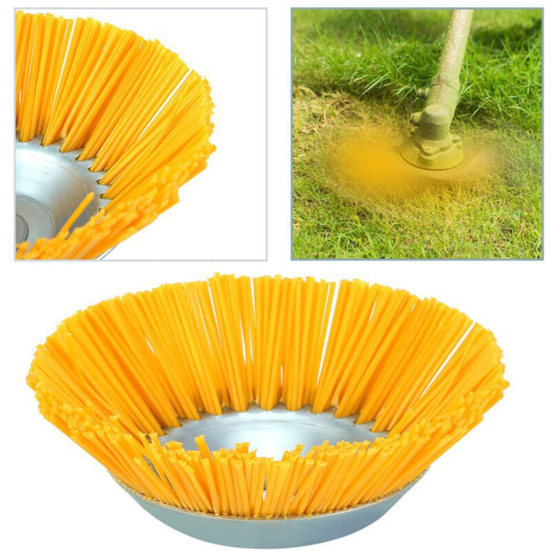 Dolaso - Convient s&r Tête Brosse débroussailleuse Universelle. Brosse Désherbage Gazon mauvaises herbes en nylon 200 x 25,4 mm Jaune